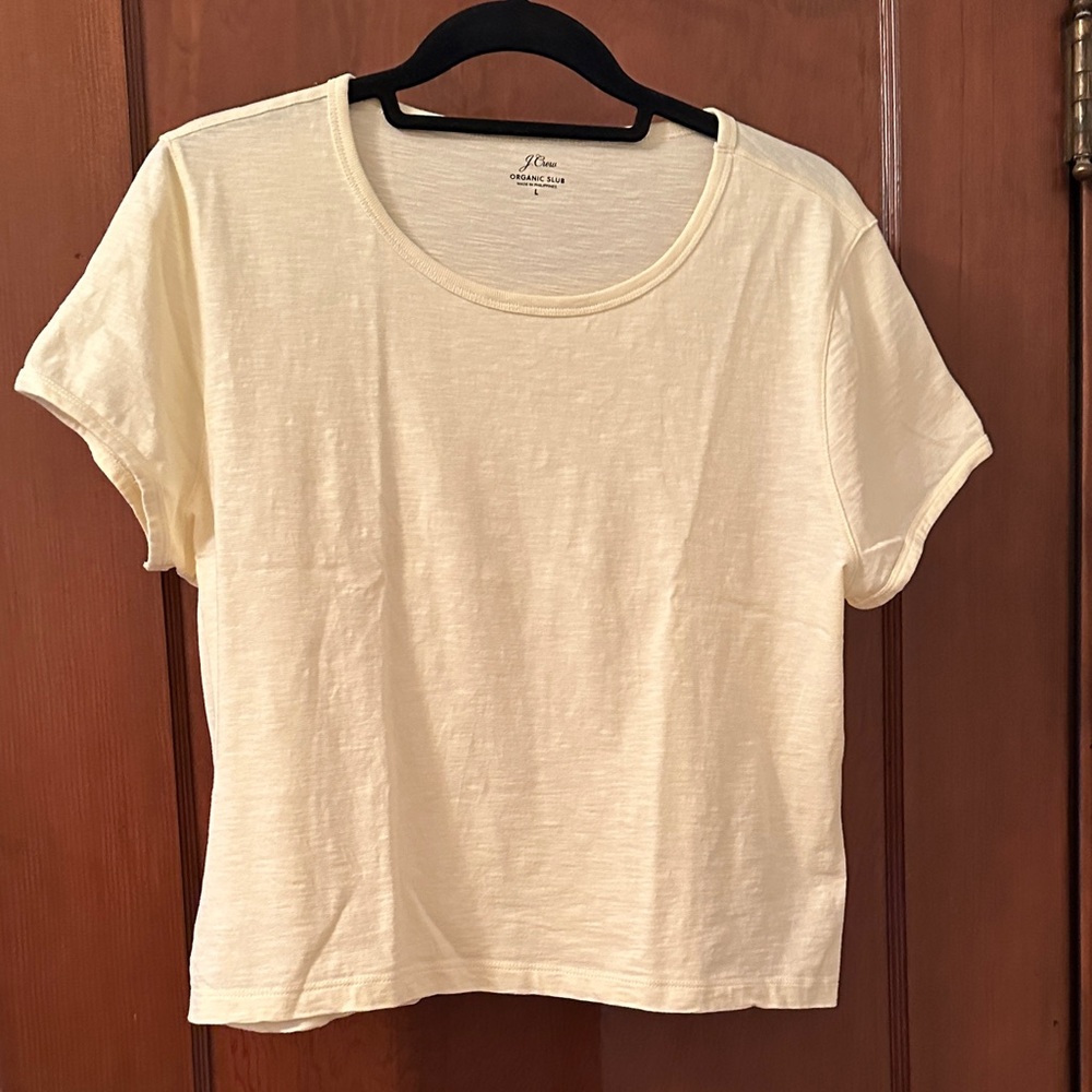 J.Crew organic slub, crop cotton tee